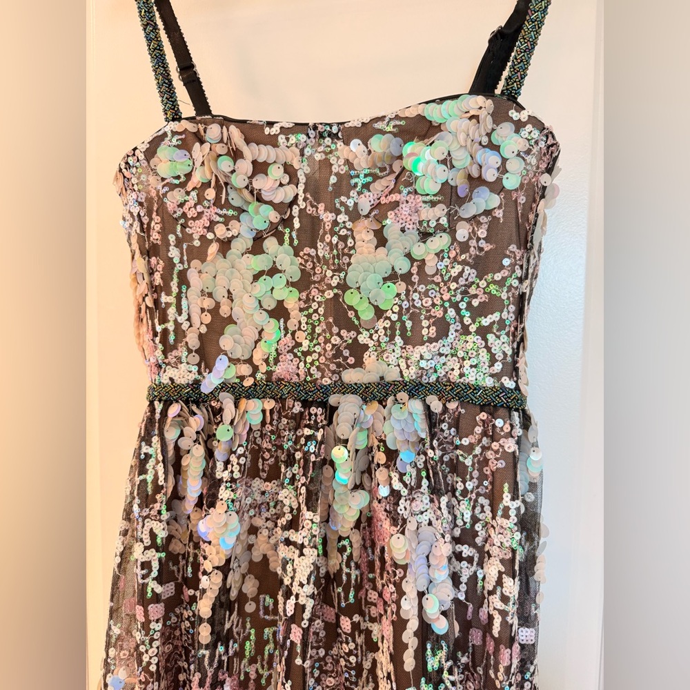 NWOT Bronx and Banco Midnight Embroidered A-Line Gown - Picture 14 of 16